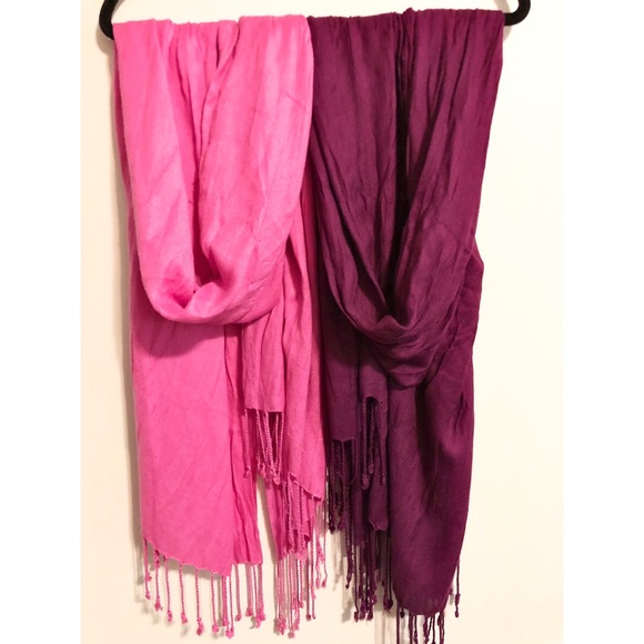 🌱2/$15 Pink & Purple Scarves - Picture 1 of 3